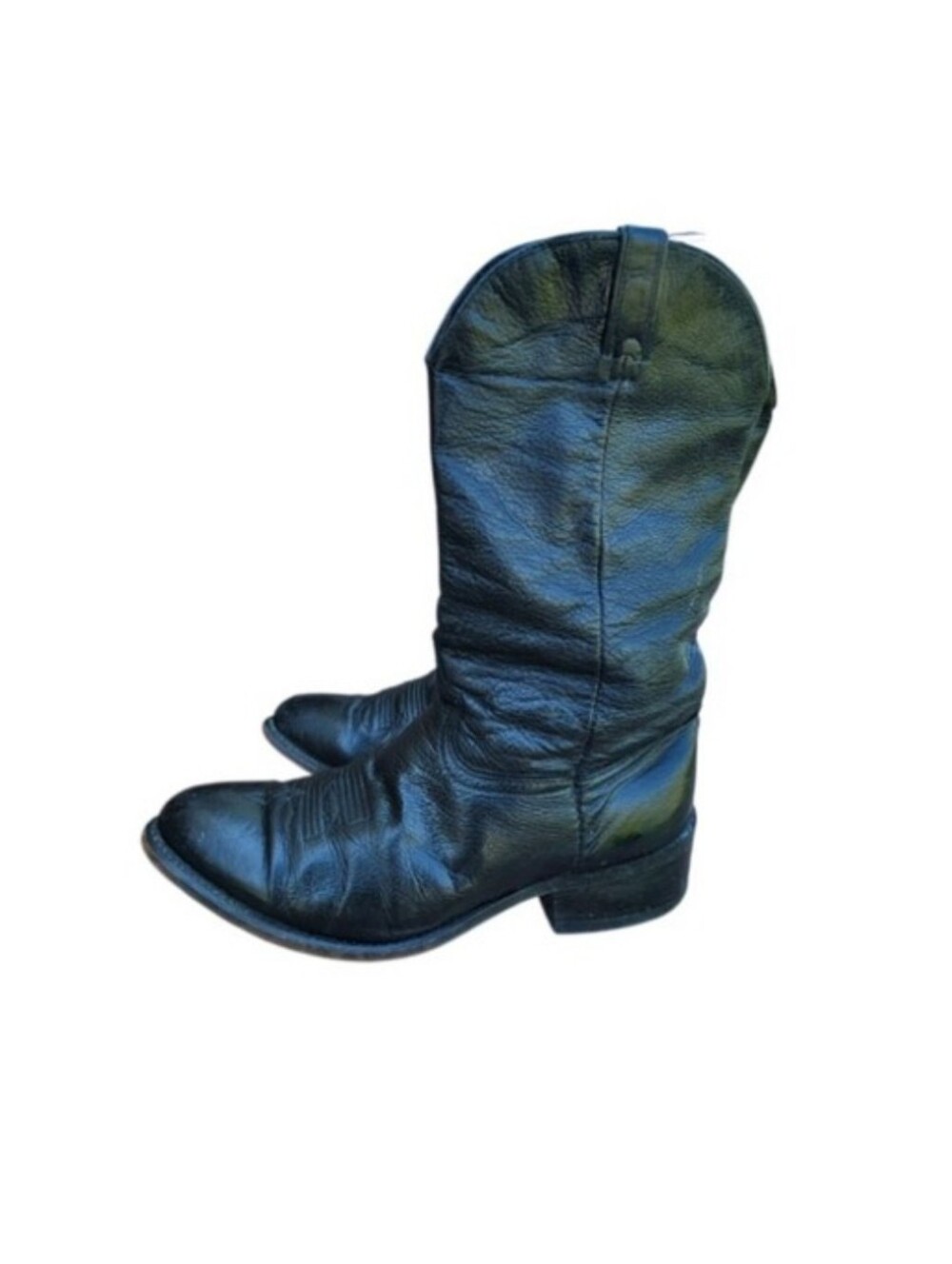 Durango Black Leather Pull On Cowboy Western Ranch Horse Riding Barn Boot Men 10 - Picture 1 of 14
